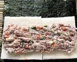 鯖缶と糠漬けで海苔巻きパン作り方4写真