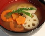 正月♪甘塩っぱい♪普段の味噌で餡餅の雑煮作り方6写真