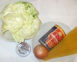 ツナ缶キャベツパスタ♪簡単トマト缶で作り方1写真