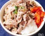 10分で簡単！豚こま肉のレモンねぎ塩豚丼作り方4写真