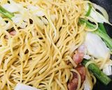キャベツ&ベーコンのソース焼きそば作り方3写真