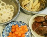 大晦日のランチに！端野菜と豚の混ぜごはん作り方1写真
