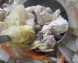 鳥と卵の親子で梅うどんすき作り方3写真