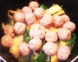 肉団子で！さつまいもとピーマンの卵炒め作り方9写真