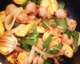 肉団子で！さつまいもとピーマンの卵炒め作り方10写真