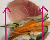 生ハムのクリームチーズサラダ巻き作り方3写真
