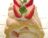 ビスキュイ生地で苺のロールケーキ作り方7写真
