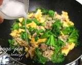 わさび菜(青菜)と豚肉のマヨポン炒め。作り方5写真