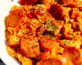 【簡単】魚肉ソーセージオーロラソース炒め作り方5写真