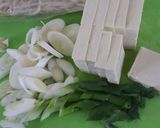 簡単♪美味♪豆腐もやし長ねぎの卵とじ作り方1写真