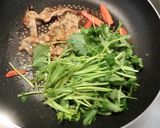 残った三つ葉で、牛肉人参とごま油醤油和え作り方4写真