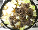 牛肉白菜焼き豆腐白葱で！すき焼き風肉豆腐作り方11写真
