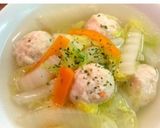 簡単！白菜と人参の鶏団子スープ作り方7写真