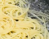 数の子&水菜のペペロンチーノソースパスタ作り方2写真