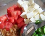 野菜とチーズのなめたけ和えのっけ素麺作り方2写真