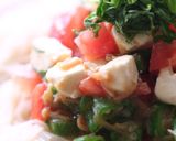 野菜とチーズのなめたけ和えのっけ素麺作り方6写真