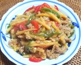 電子レンジで✿豚肉で青椒肉絲作り方7写真