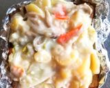 白菜のクリームチーズ煮のトースト作り方2写真