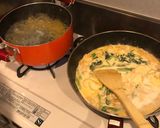 鮭とほうれん草のクリームスープパスタ作り方4写真