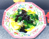 炒り卵の小松菜とアサリの餡かけ風作り方5写真