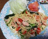 貴女風味で鮭&ほうれのスパ❤️ゆりさん風作り方7写真