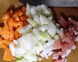 生ハムが入りピラフ風に変わる炊き込みご飯作り方2写真