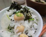大豆入り　菜飯　～春の七草ごはん作り方7写真