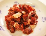 わんこ飯♪菜の花と小エビのペペロンチーノ作り方1写真
