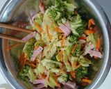 保育園給食レシピ☆残り物野菜の温サラダ作り方10写真