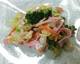 保育園給食レシピ☆残り物野菜の温サラダ作り方11写真