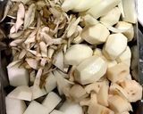 豆乳味噌仕立ての和風根菜シチュー作り方1写真