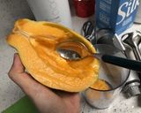 パパイヤ・チョコプロテインスムージー作り方1写真