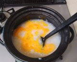 餅入り卵粥作り方5写真