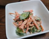 キウリと人参と胡麻味噌マヨサラダ作り方3写真