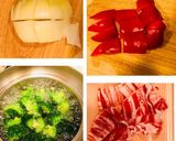 ブロッコリーと豚肉炒めの淡雪あんかけ作り方1写真