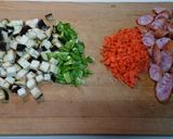 ソーセージとミックス野菜のトマトライス作り方1写真