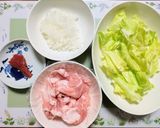 簡単昼食夕飯キャベツ冷しゃぶサラダうどん作り方1写真