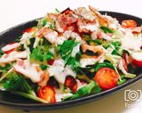 水菜とベーコンとトマトのシーザーサラダ作り方4写真