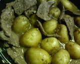 ✿新じゃがと❀牛肉の✿アンチョビ炒め作り方5写真