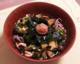 野菜たっぷり 梅わかめ蕎麦作り方6写真