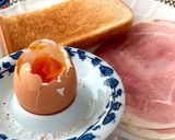 簡単朝ごはん☆ハムゆで卵パン作り方3写真