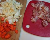 鶏ももと人参とキャベツの煮しめ作り方1写真