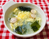 ウインナーとふわふわたまごの春雨スープ♡作り方4写真