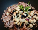 豚軟骨と茄子といんげんの胡麻醤油炒め作り方3写真