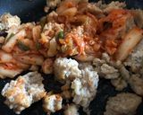 キムチ使い切り♪簡単飯 鶏キムチーズ丼作り方5写真