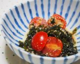 プチトマトとワカメの酢の物♪爽やか酢の物作り方4写真