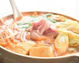 カップ麺で。豚バラ肉の辛味噌なべ☆彡作り方3写真