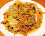 ひき肉と白菜のぽん酢炒め作り方4写真