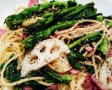 春待ちわびるパスタ☆菜の花&蓮根作り方9写真