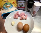 カルボナーラ(生クリーム、牛乳不使用)作り方1写真